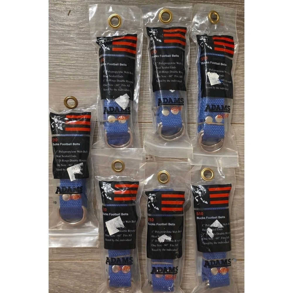 NEW Set Of 7 Adams USA 510 Bucks 60" Football Belts Blue